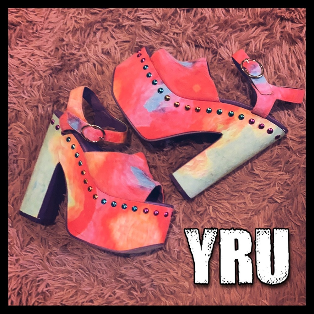 YRU RAINBOW PLATFORM HEELS - Picture 5 of 12